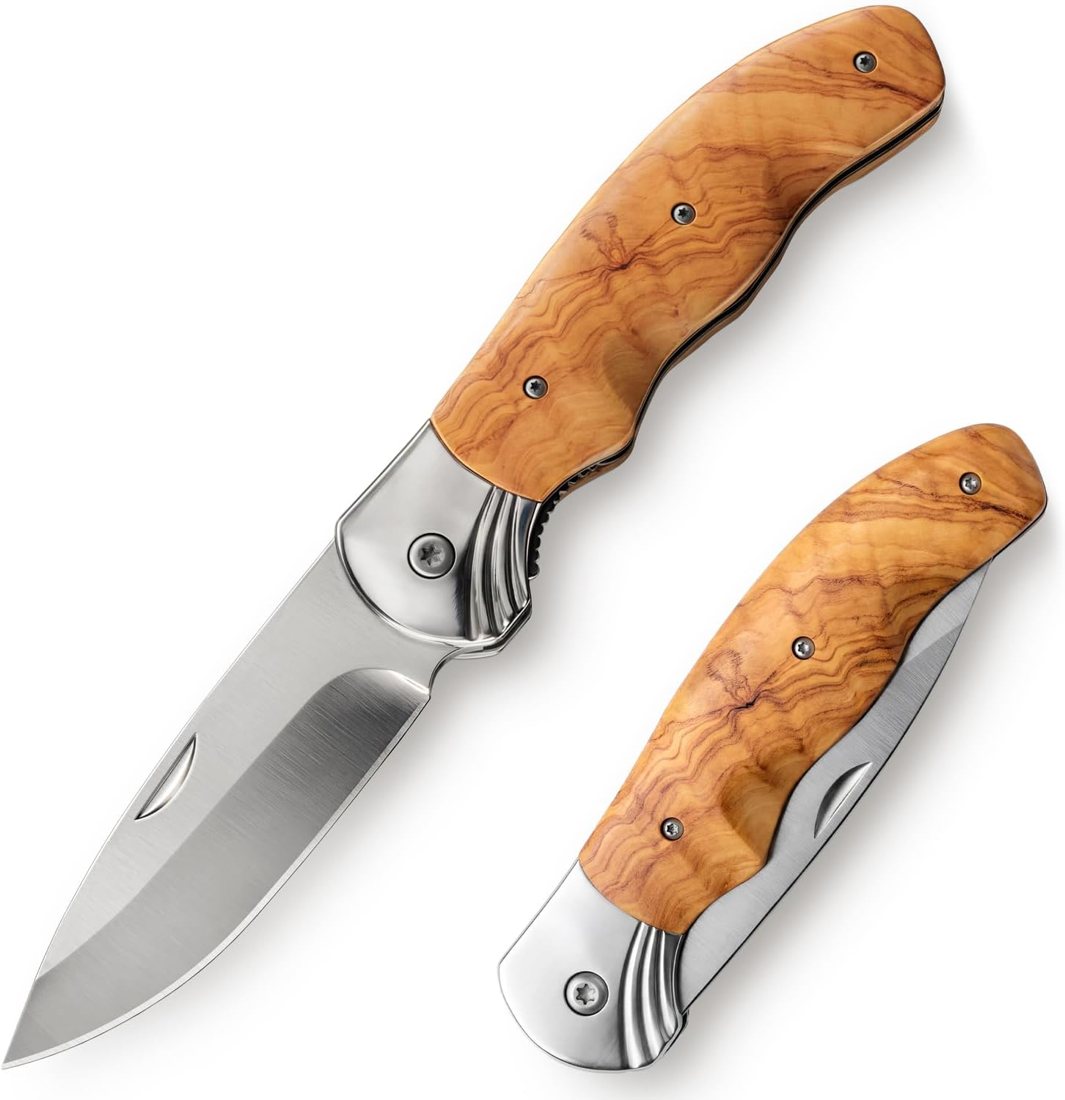 Grand Way Classic Wood Handle Liner Lock Knife