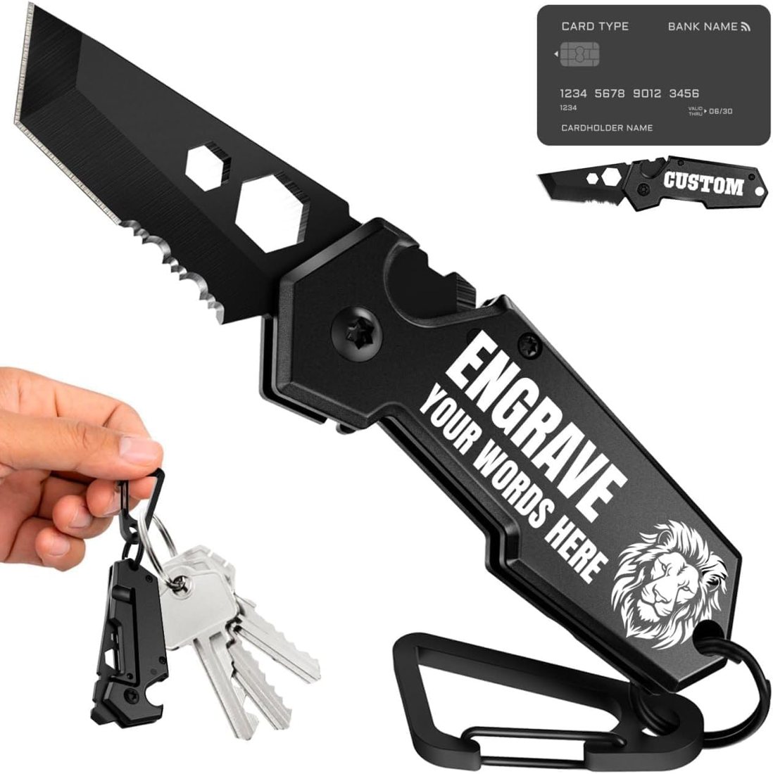 Grand Way Engraved Keychain Knife