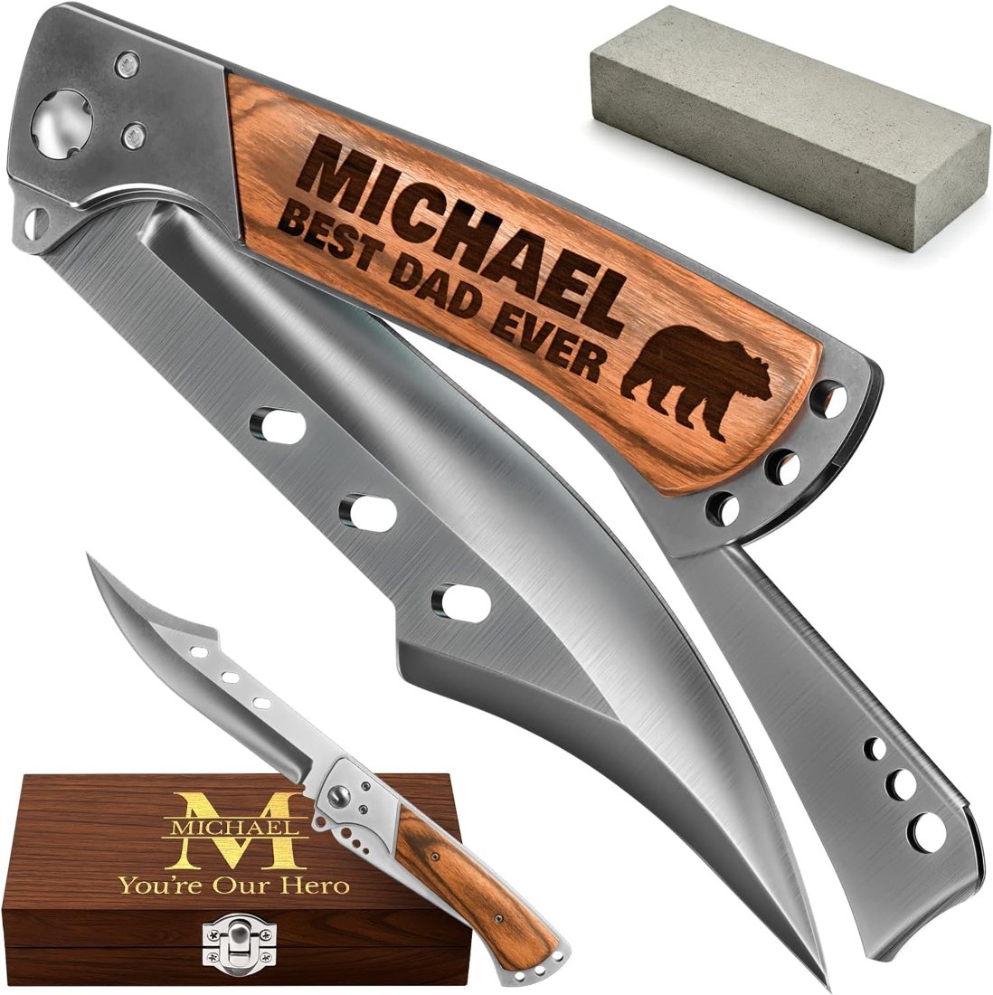 Grand Way Engraved Long Blade Folding Knife