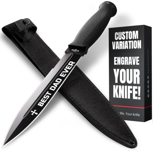 Grand Way Engraved Tactical Survival Knife — Black