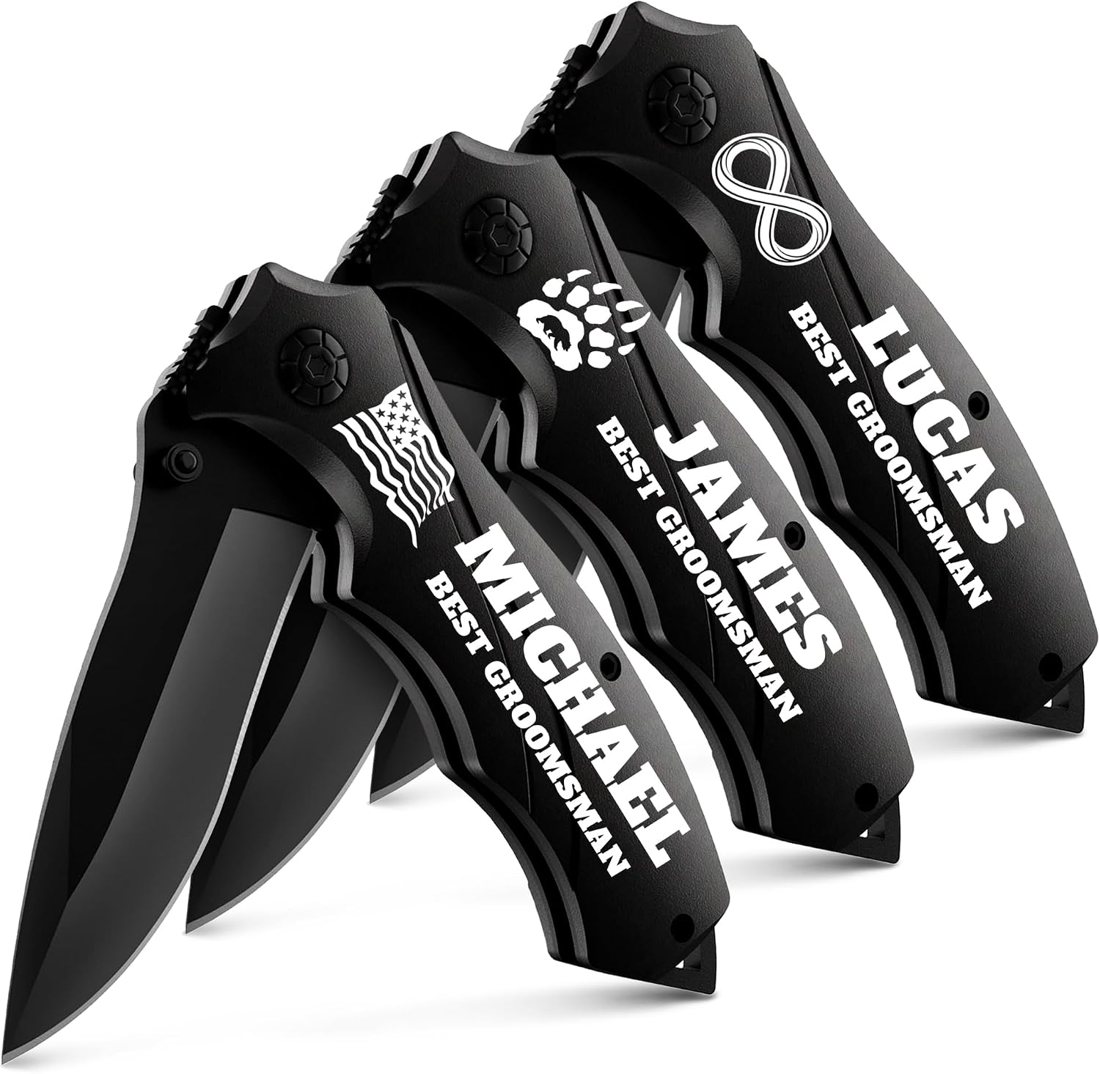 Grand Way Groomsmen Glass Breaker Knife Set