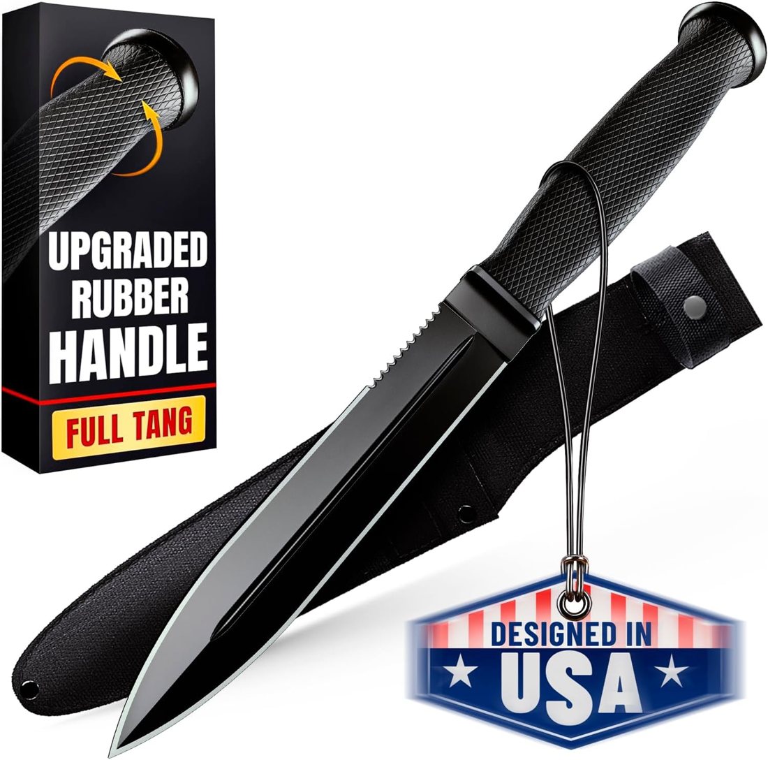 Grand Way Tactical Survival Knife, Full Tang 6.7"